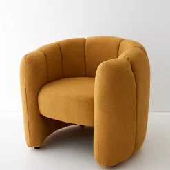 Clearance GigiandTom Bloom Boucle Accent Chair Mustard