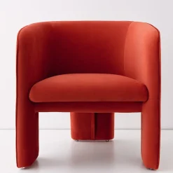 Sale GigiandTom Bower Velvet Accent Chair Red