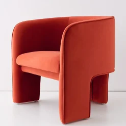 Sale GigiandTom Bower Velvet Accent Chair Red