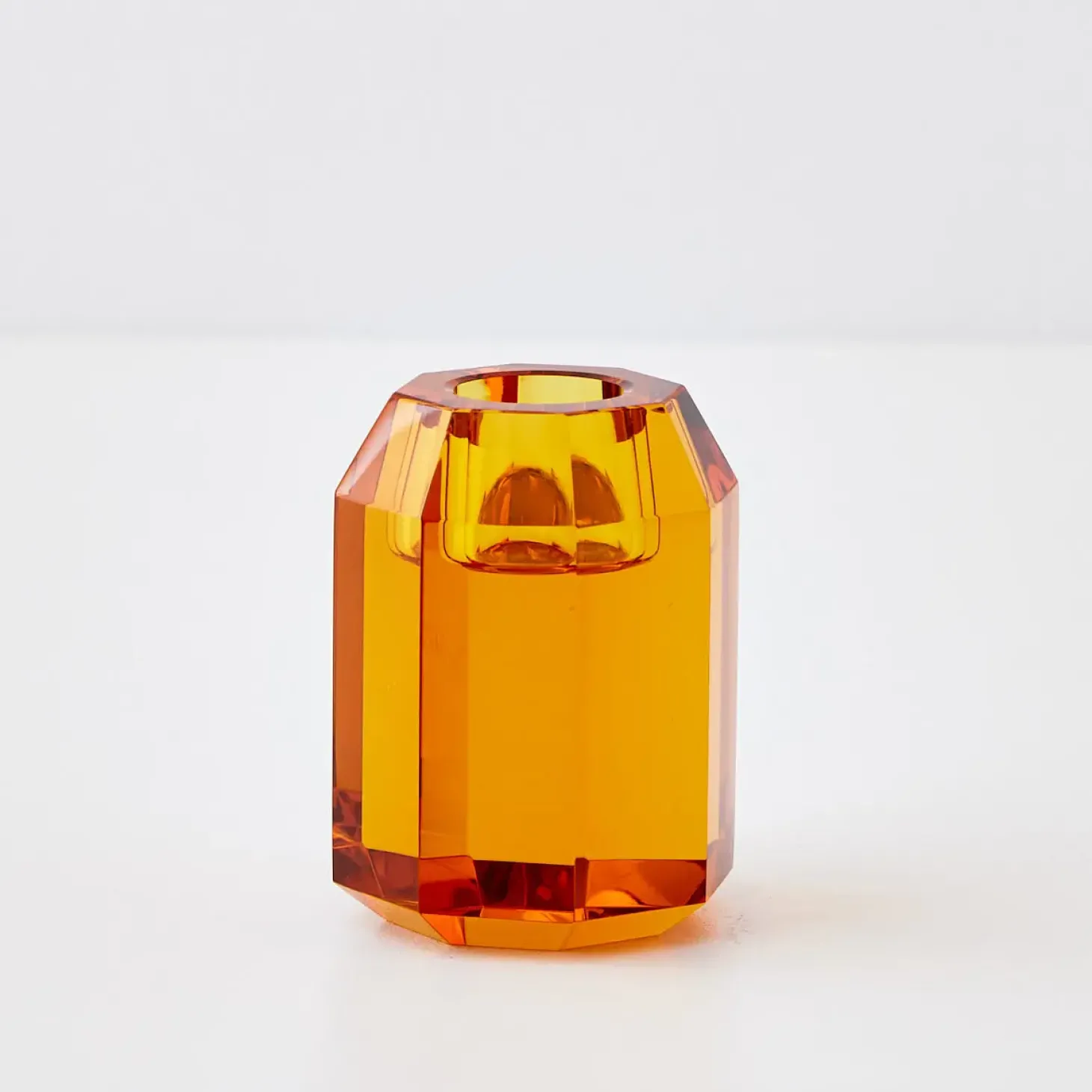 Outlet GigiandTom Briolette Crystal Taper Candle Holder Amber