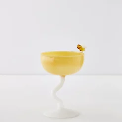 Discount GigiandTom Bumble Cocktail Glass Yellow/White