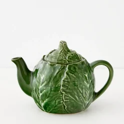 Store GigiandTom Cabbage Ceramic Tea Pot Green