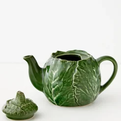 Store GigiandTom Cabbage Ceramic Tea Pot Green