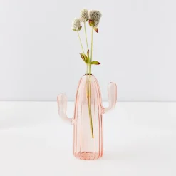 Store GigiandTom Cactus Tall Coloured Glass Vase Pink