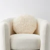 Shop GigiandTom Carmela Faux Fur Circular Accent Cushion Ivory