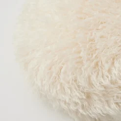 Shop GigiandTom Carmela Faux Fur Circular Accent Cushion Ivory