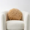 Fashion GigiandTom Carmela Faux Fur Circular Accent Cushion Tan