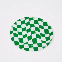 Online GigiandTom Check Acrylic Coaster Green