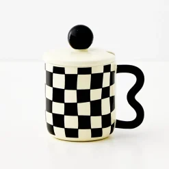 Clearance GigiandTom Check Ceramic Mug Black/White