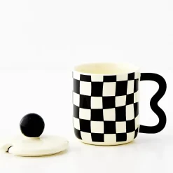 Clearance GigiandTom Check Ceramic Mug Black/White