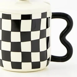 Clearance GigiandTom Check Ceramic Mug Black/White
