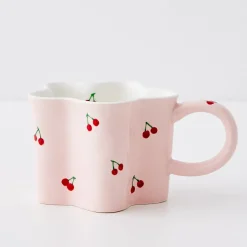 Best Sale GigiandTom Cherry Ceramic Mug Pink