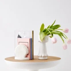 Flash Sale GigiandTom Clam Marble Bookends White