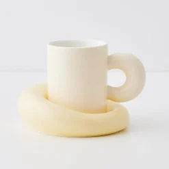 Shop GigiandTom Cloud Ceramic Mug Set Yellow