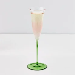 Flash Sale GigiandTom Coloured Bloom Champagne Glass Pink