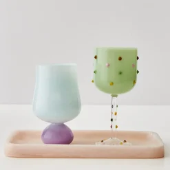 Sale GigiandTom Dotted Wine Glass Green