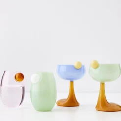 New GigiandTom Droplet Cocktail Glass Blue