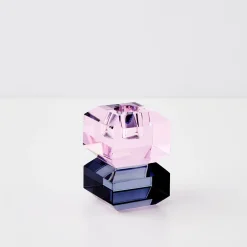 Best GigiandTom Edgy Crystal Taper Candle Holder Smoke Pink