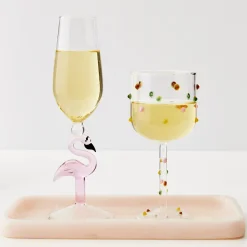 Fashion GigiandTom Flamingo Stem Champagne Glass