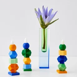 Clearance GigiandTom Kaleidoscope Ombre Acrylic Vase Navy/Green