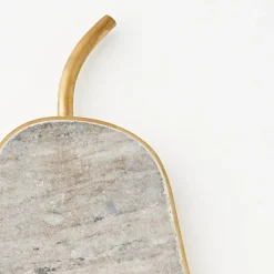 Flash Sale GigiandTom Lux Pear Marble & Brass Charcuterie Board