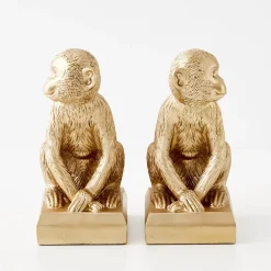 Cheap GigiandTom Monkey Resin Bookend Duo Gold