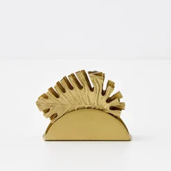 Shop GigiandTom Monstera Metal Coaster Set Gold