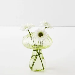 Best GigiandTom Mushroom Coloured Glass Vase Green