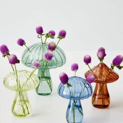 Best Sale GigiandTom Mushroom Coloured Glass Vase Blue