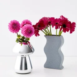 Hot GigiandTom Mushroom Glass Vase Silver