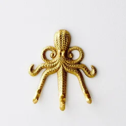 Clearance GigiandTom Otto Octopus Resin Wall Hook Gold