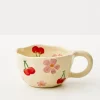 Fashion GigiandTom Painted Cherry Ceramic Mug Red