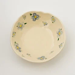 Best Sale GigiandTom Painted Daisy Ceramic Bowl Blue