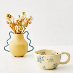 Store GigiandTom Painted Daisy Ceramic Mug Blue