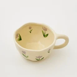 Hot GigiandTom Painted Tulip Ceramic Mug Purple