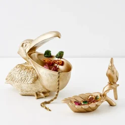 Fashion GigiandTom Penny The Parrot Resin Decorative Tray Gold