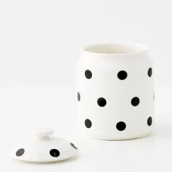 Cheap GigiandTom Polka Dot Ceramic Canister White