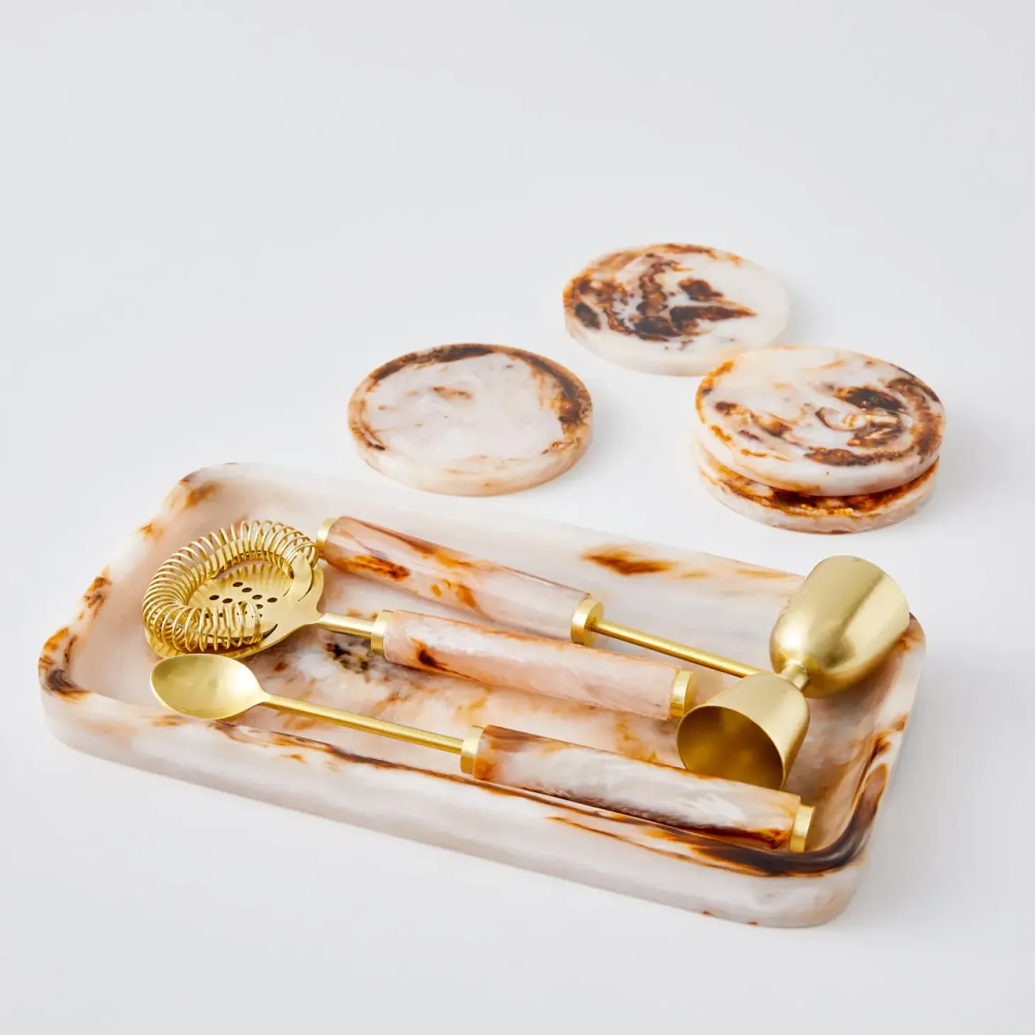 Online GigiandTom Resin Decorative Tray Tortoiseshell