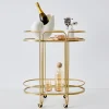 Fashion GigiandTom Retro Two-Tier Metal Bar Cart Gold