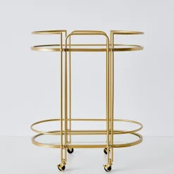 Fashion GigiandTom Retro Two-Tier Metal Bar Cart Gold