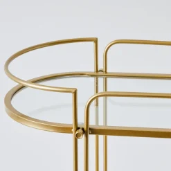 Fashion GigiandTom Retro Two-Tier Metal Bar Cart Gold