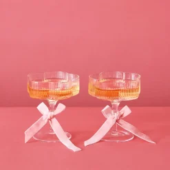 Outlet GigiandTom Ribbed Flower Champagne Glass Set Of 2