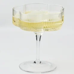New GigiandTom Ribbed Flower Champagne Glass