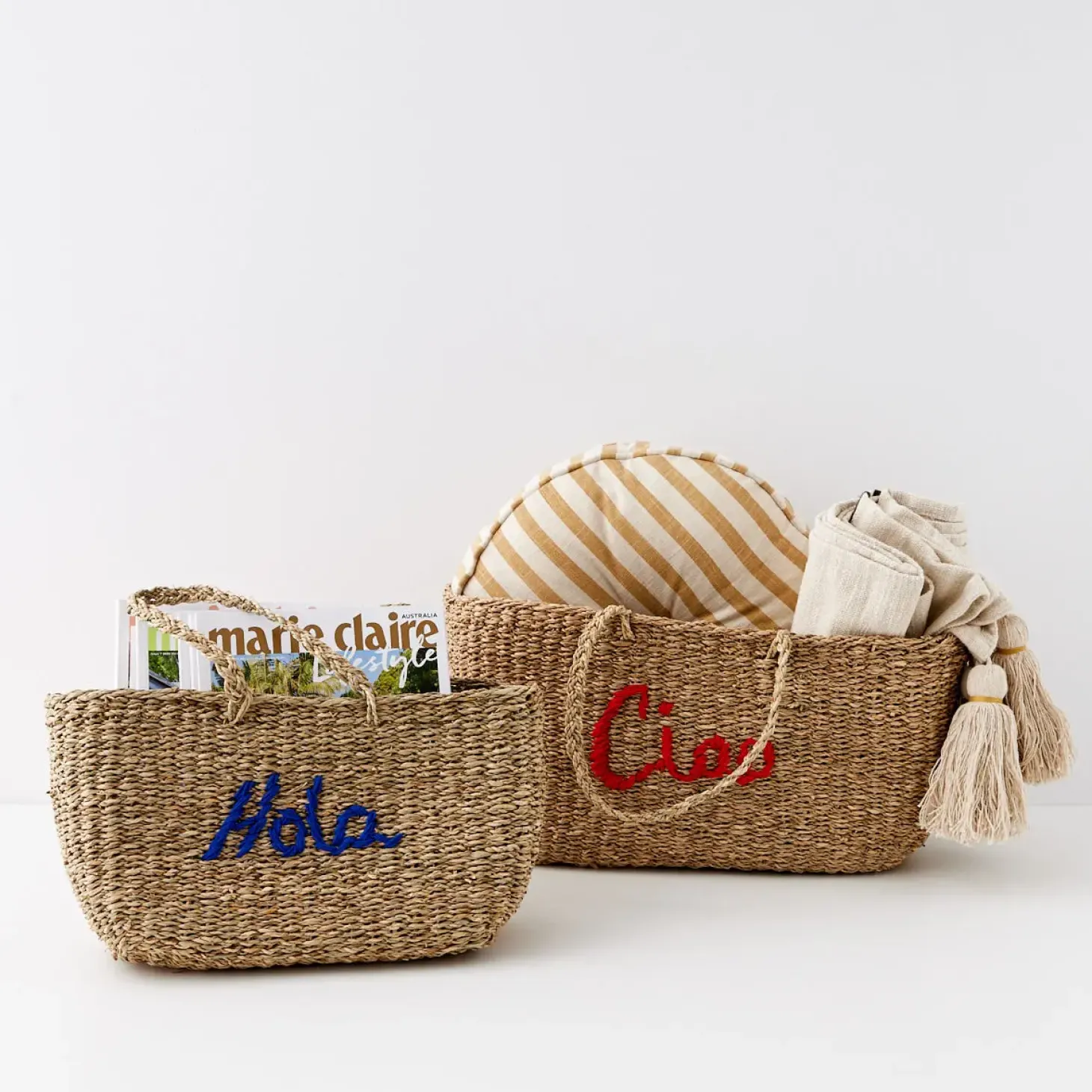 Fashion GigiandTom Riviera Rattan Basket Shopper Set