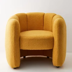 Shop GigiandTom Shell Fabric Accent Chair Mustard