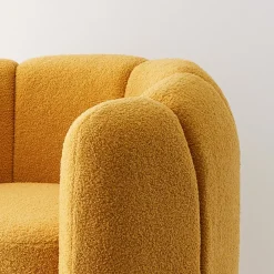 Shop GigiandTom Shell Fabric Accent Chair Mustard