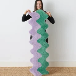 New GigiandTom Squiggle Floor Runner Lavender/Green