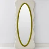 Clearance GigiandTom Squiggle Wavy Velvet Full Length Mirror Cream/Green