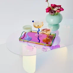 Clearance GigiandTom Swirl Stem Cocktail Glass Pink/Amber