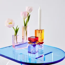 Best Sale GigiandTom Technicolour Crystal Taper Candle Holder Amber Purple